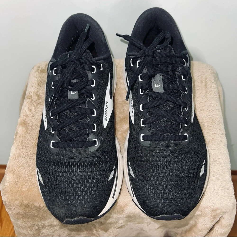 Brooks Ghost 15 Running Athletic Sneakers Shoes US 10 M Black Silver/Gray - Picture 4 of 10